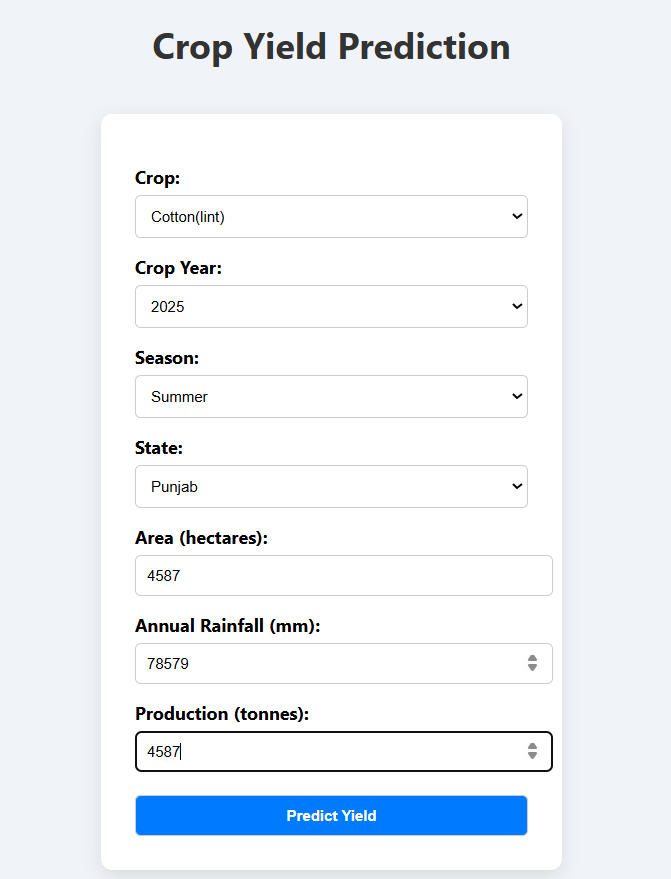 Crop Yield Prediction